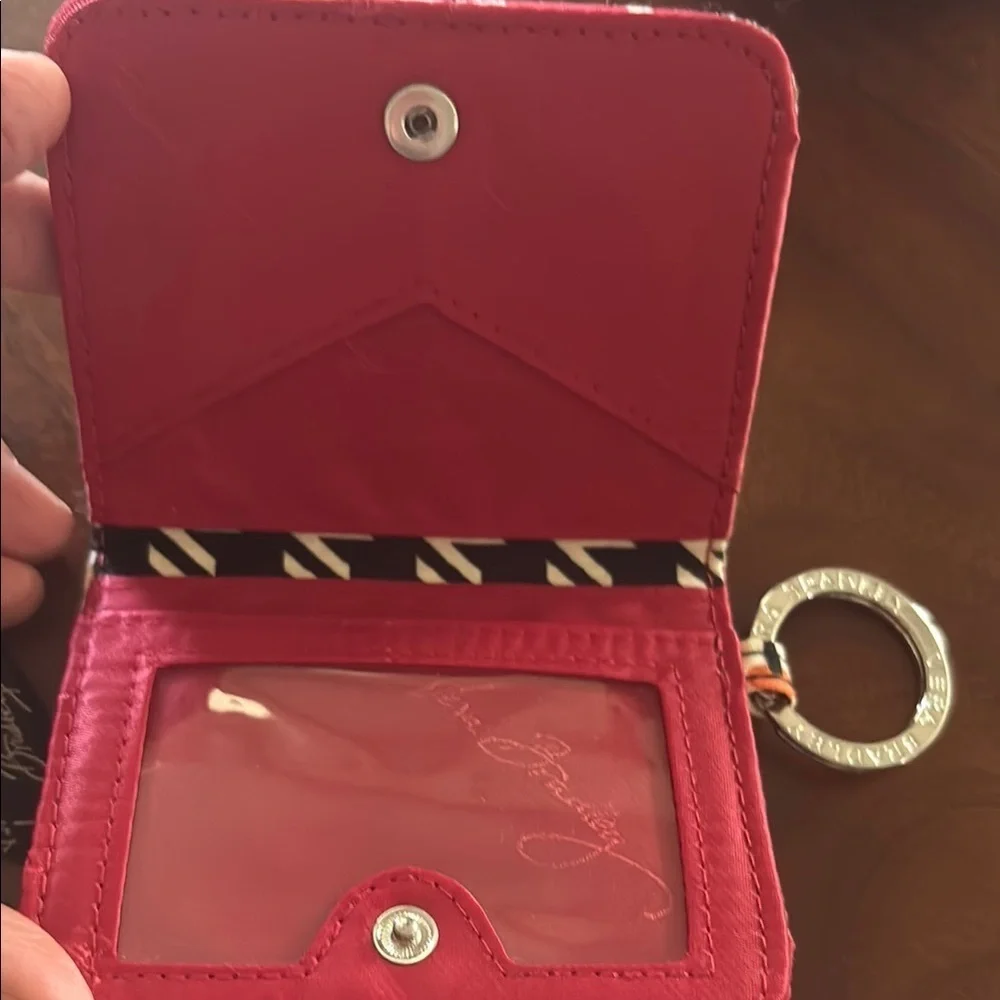 Vera Bradley Bittersweet Red and White Key Card Holder
